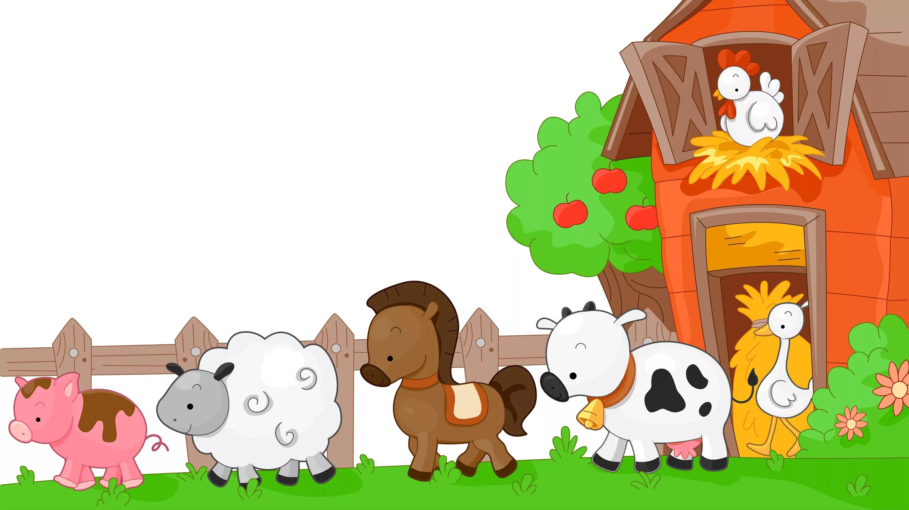 Картинка фон домашние животные Animals on the Farm