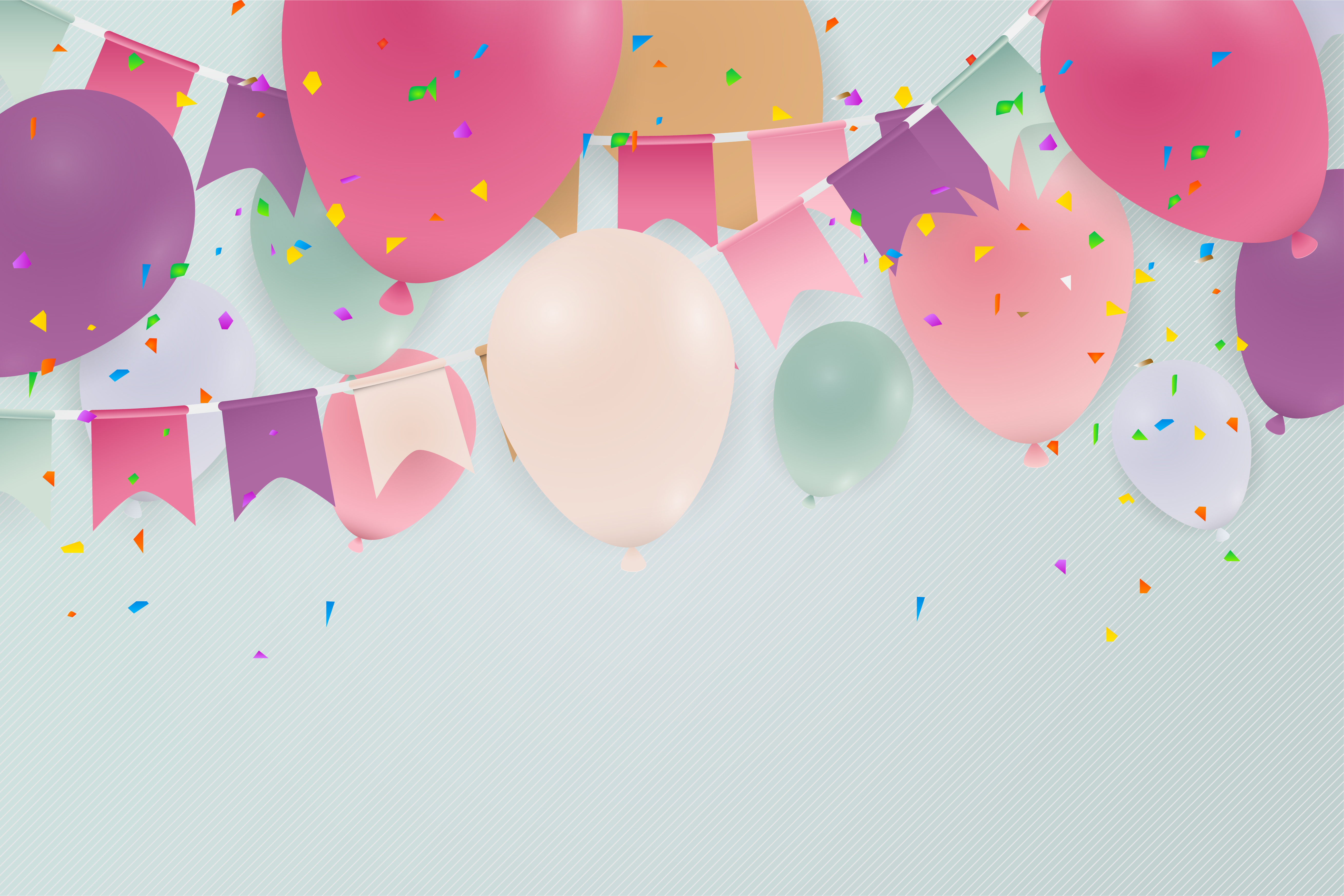 Картинка фон с днем рождения женщине Anniversary or happy birthday card celebration background with balloons. Illustr