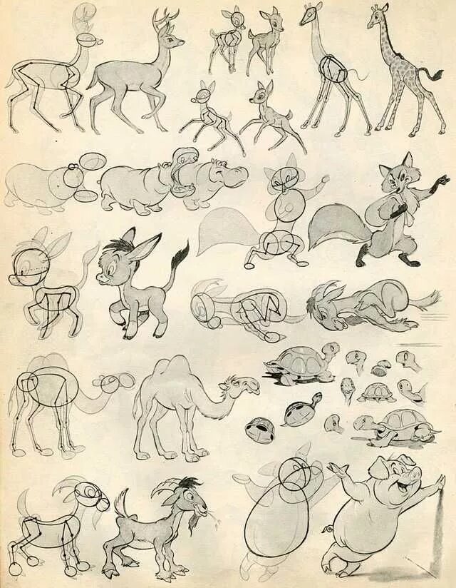 Картинка где нарисованы животные Old School Animation Cartoon drawings, Animation sketches, Drawings