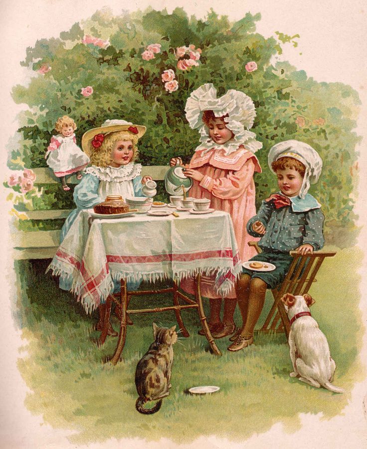 Картинка хорошего дня ретро Childrens tea, Childrens tea party, Victorian tea party