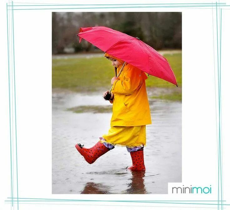 Картинка хорошего дня в дождливую погоду foto niño chubasquero y paraguas - minimoi Me encanta la lluvia, Danza de la llu