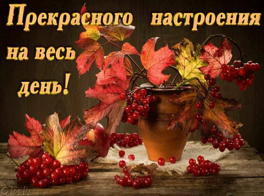 Картинка хорошего осеннего дня и настроения прикольные Замечательного дня осень