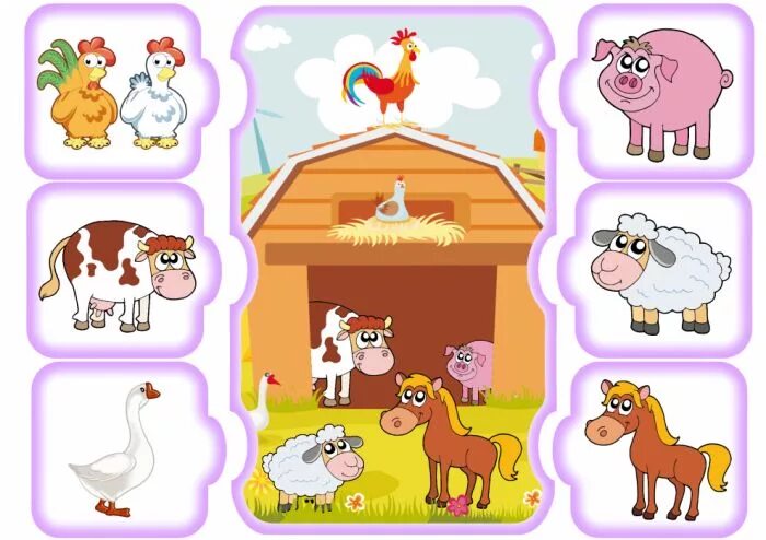 Картинка игры домашние животные Pin en Háziállatok/Farm animals