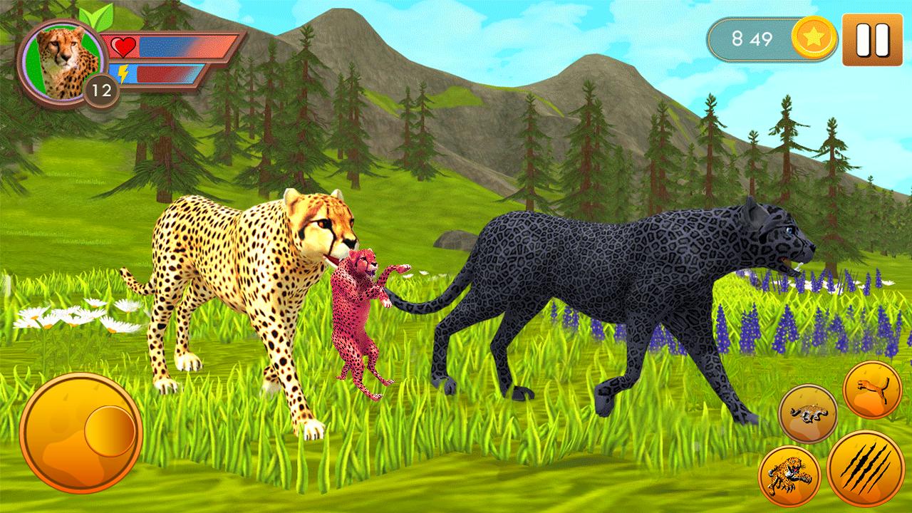 Картинка игры животные Cheetah Family Sim animal game APK pour Android Télécharger