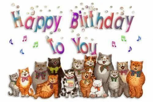 Картинка кот с днем рождения женщине To cats Joyeux anniversaire chats, Bon anniversaire chat, Image anniversaire