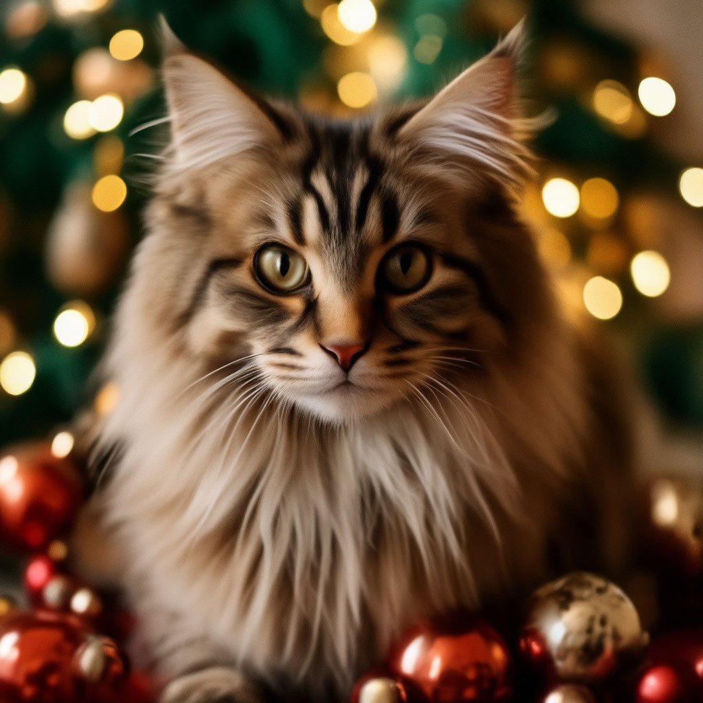 Картинка кота новый год Новогодний кот Южный Город
