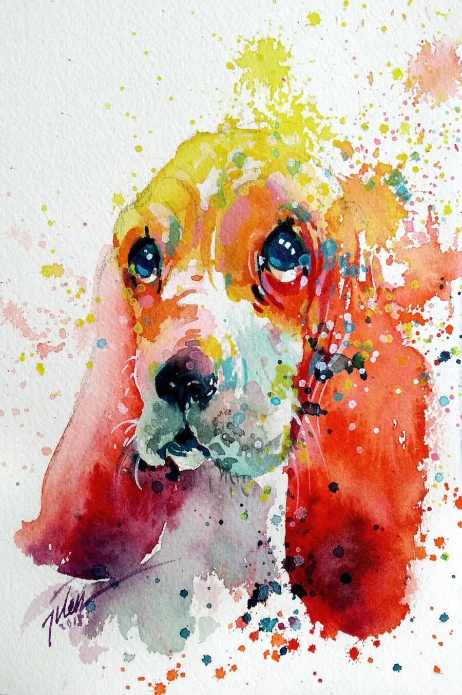 Картинка красками животных Colorful Splashed Watercolor Animals Paintings Watercolor paintings of animals, 