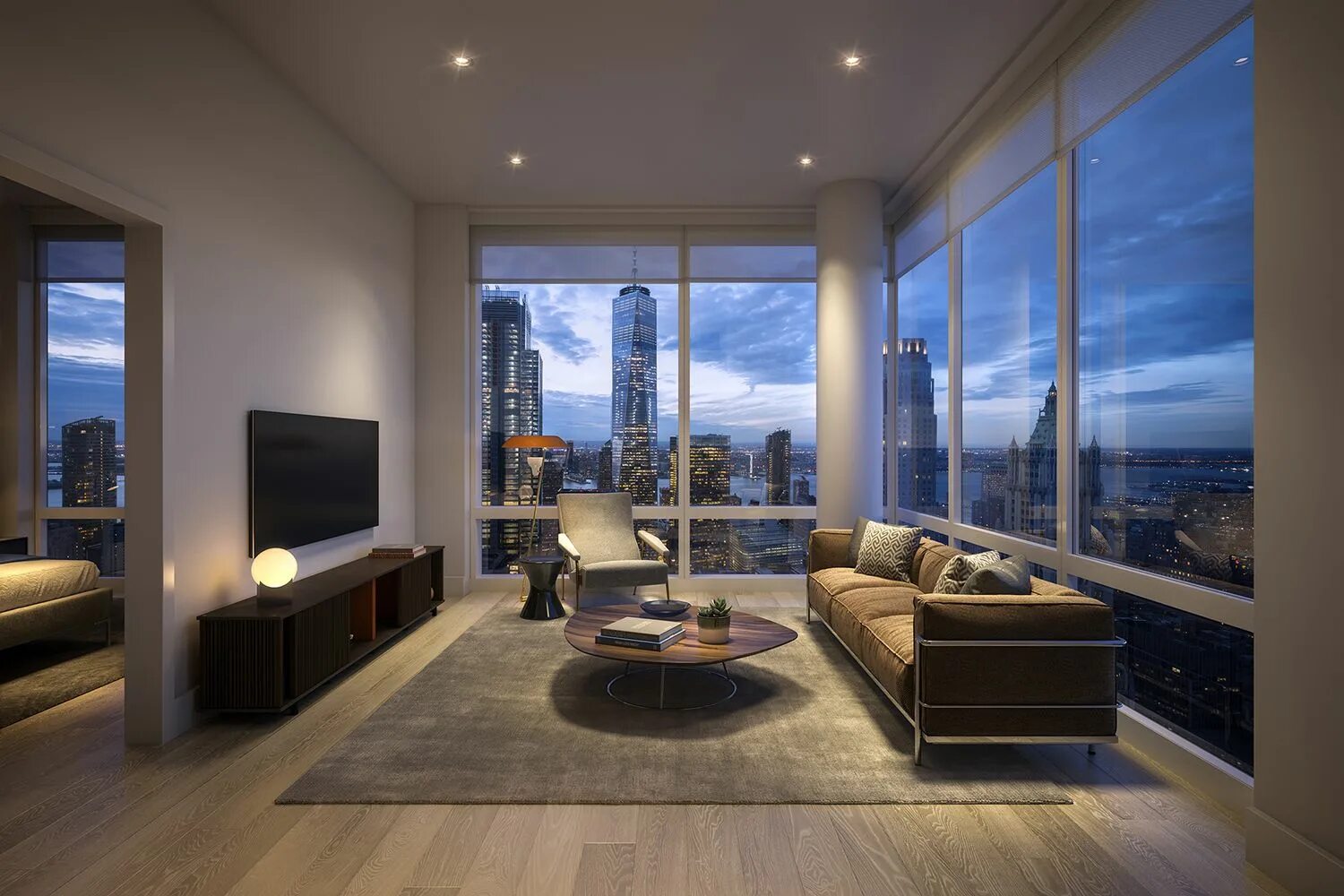 Картинка квартиры дизайн фото Glass Facade Fully Encloses 63-Story 19 Dutch, in The Financial District - New Y