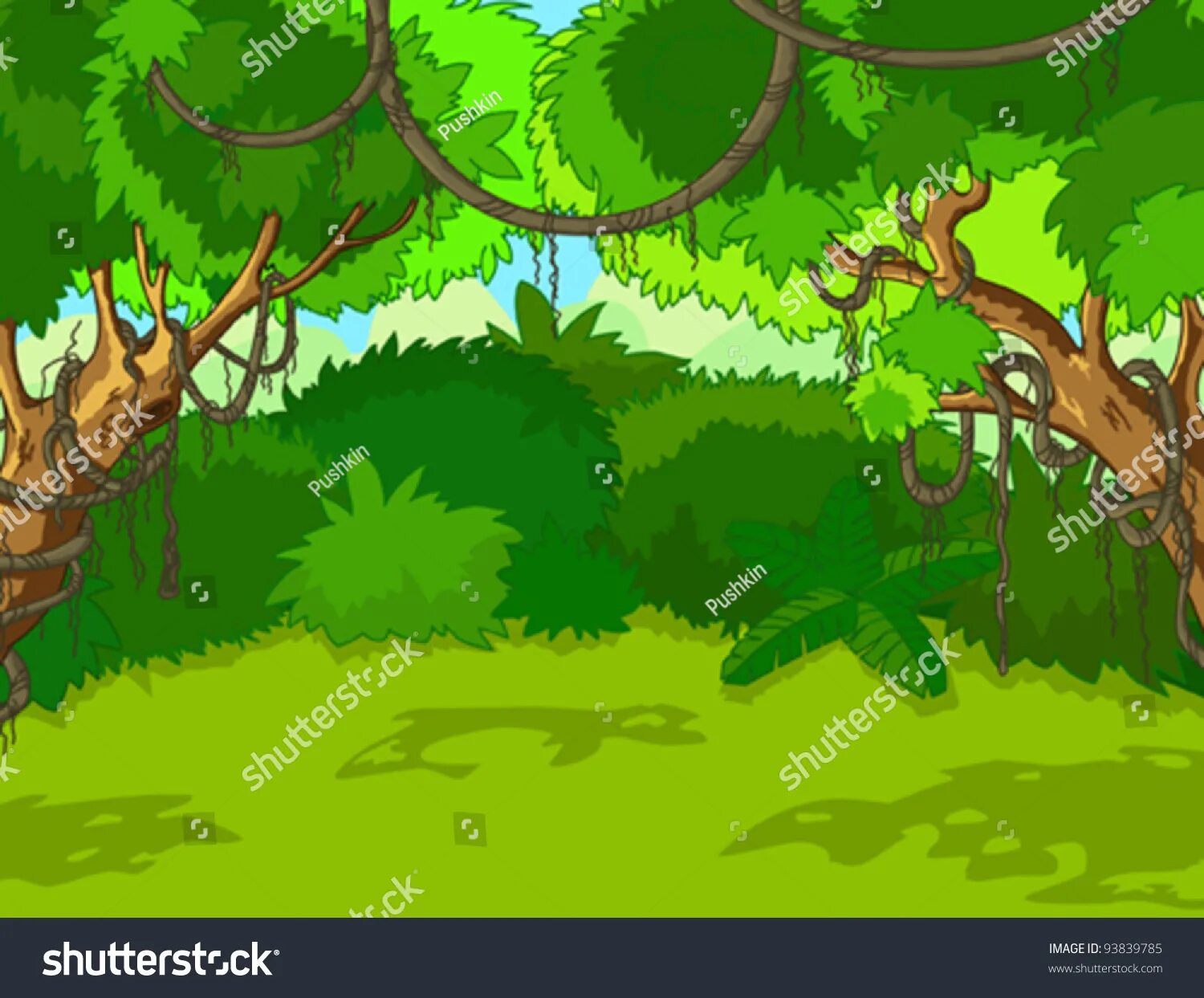 Картинка лес без животных для детей 84.746 Rainforest vectors Gambar, Foto Stok & Vektor Shutterstock
