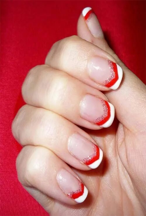 Картинка маникюр френч красный Red, white and blue nails Stylish nails designs, Long nail designs, Fancy nails