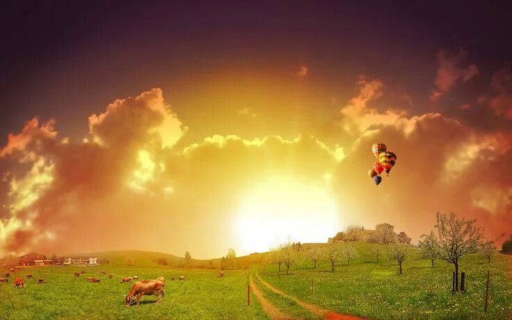 Картинка на экран позитивная Rainbow Colorful Nature Sunrise wallpaper, Nature wallpaper, Beautiful sunrise