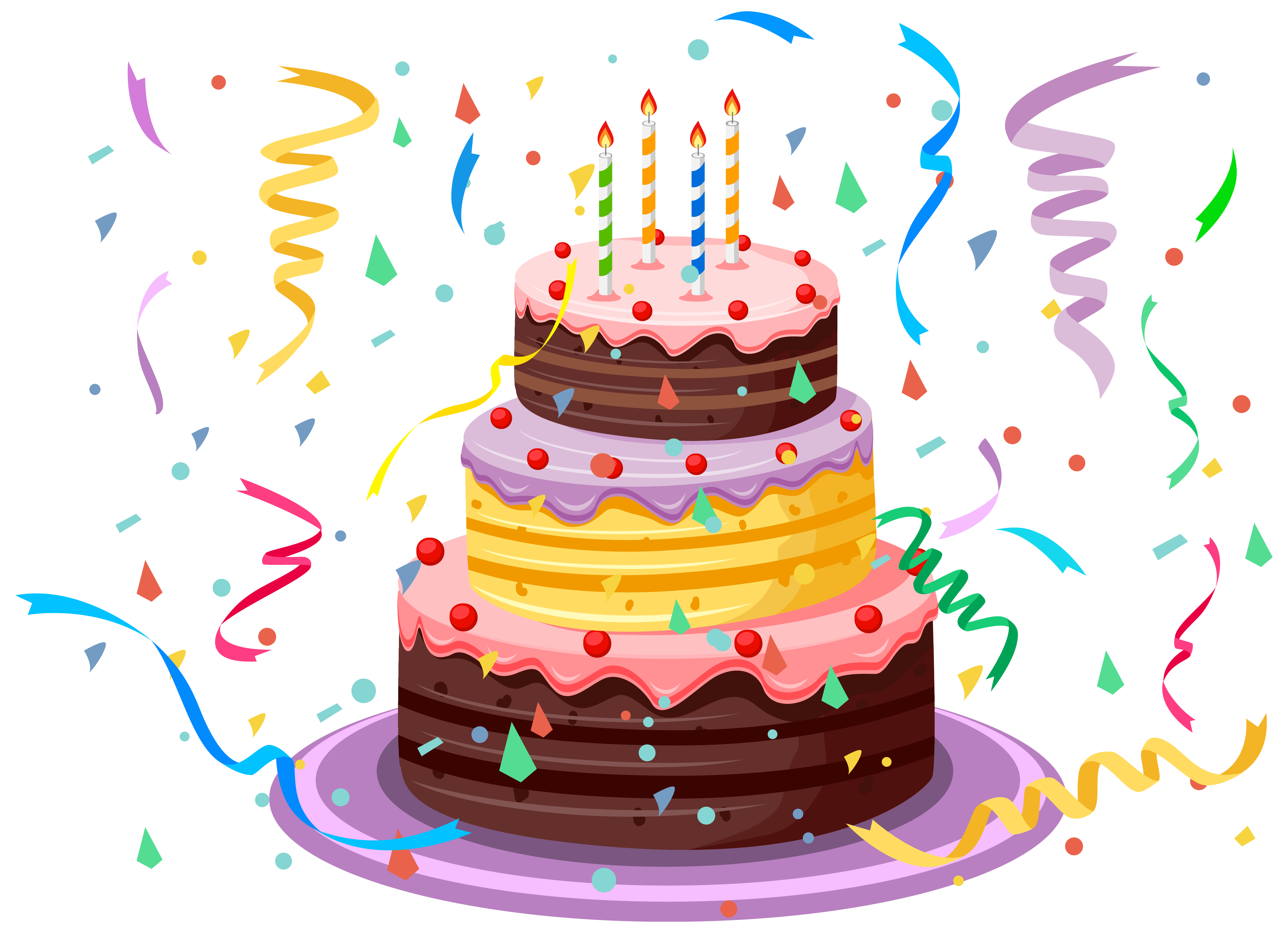 Картинка на торт с днем рождения Birthday Cake with Confetti PNG Clipart Picture Birthday cake clip art, Happy bi