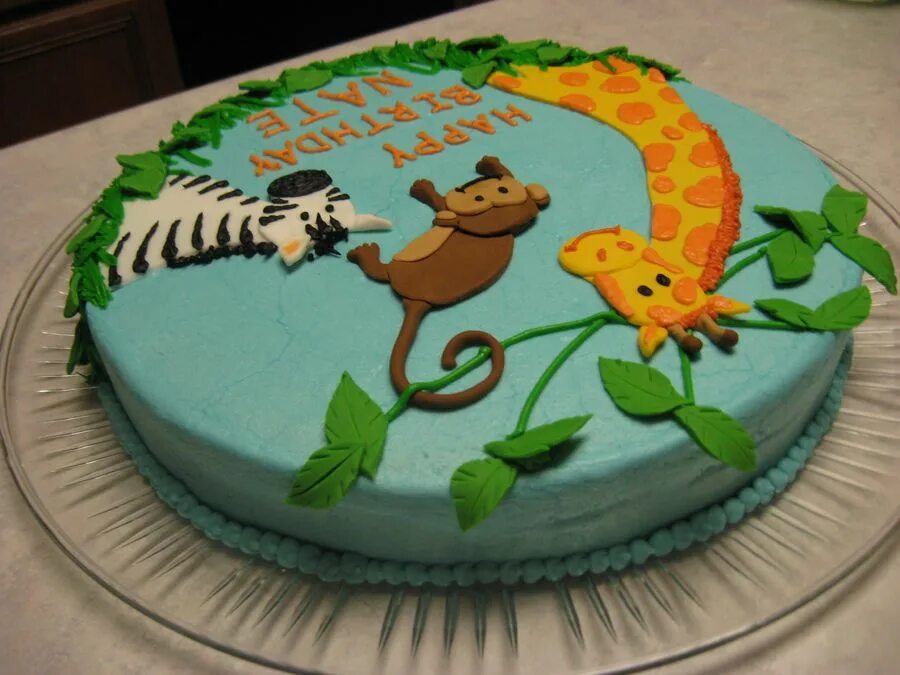 Картинка на торт животные Jungle Animals Birthday Cake - 2010 Animal Cakes Contest Animal birthday cakes, 