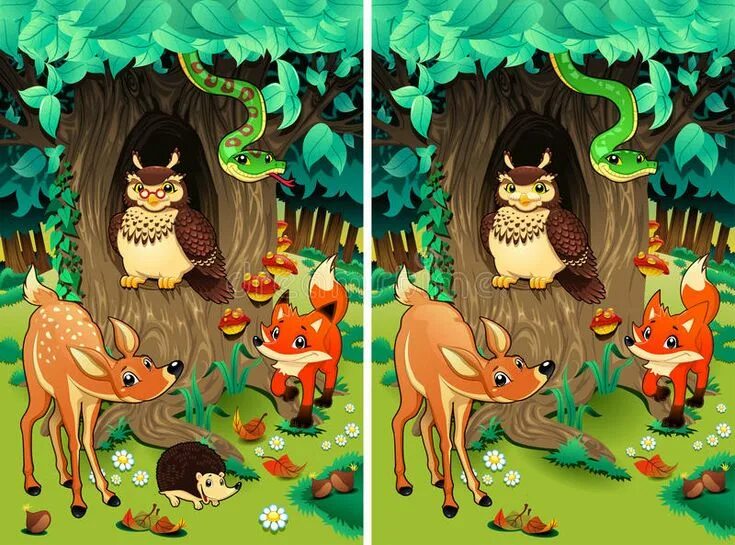Картинка найди 5 животных Spot the differences. vector illustration Desarrollo infantil, Imprimibles para 