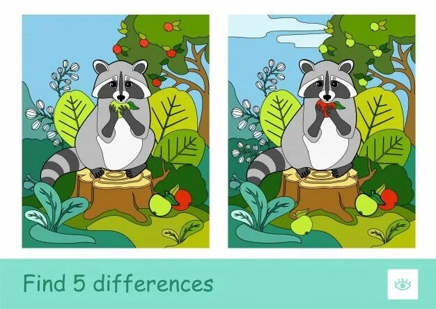 Картинка найди 5 животных Encuentra cinco diferencias en el juego ... Premium Vector #Freepik #vector #lib