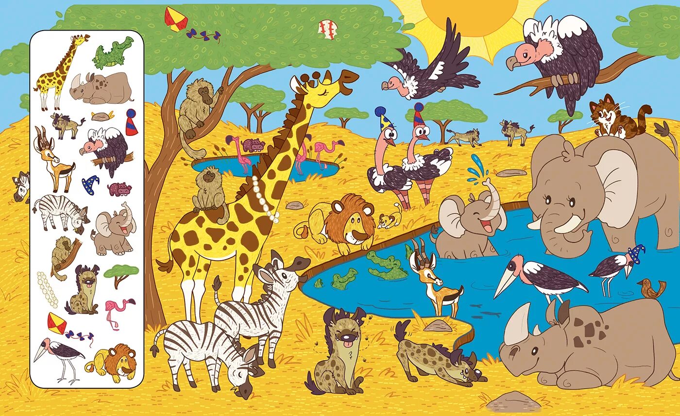Картинка найти 7 животных Seek & Find: Animals Around the World (2) Images :: Behance