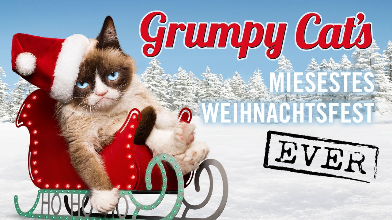 Картинка новый год 2024 прикольная Grumpy Cat’s miesestes Weihnachtsfest ever - Trailer HD Deutsch / German - YouTu