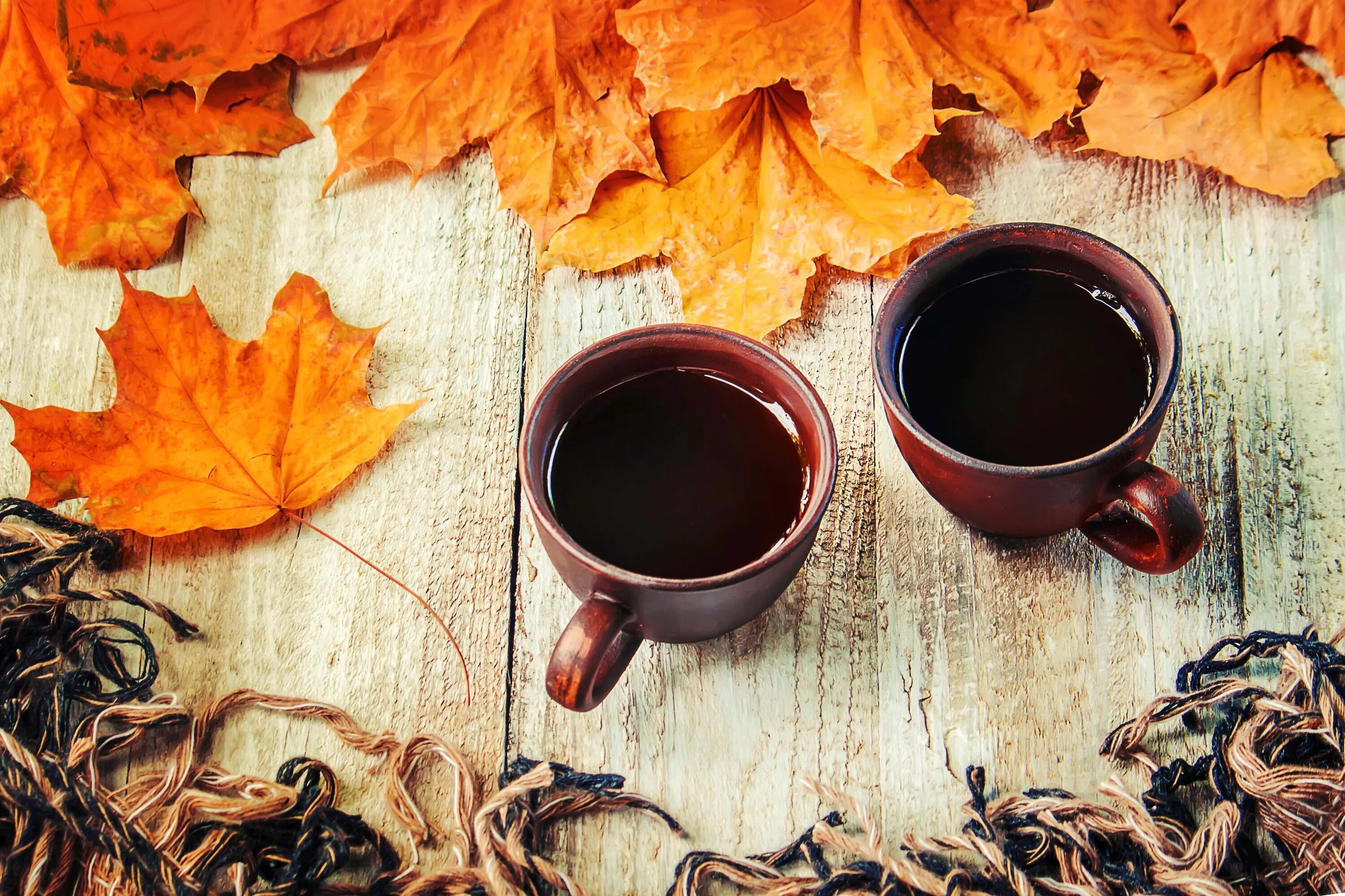 Картинка осень и кофе фото Download Wholesome Autumn Harvest Feast Wallpaper Wallpapers.com