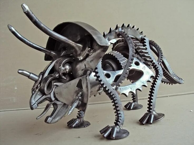 Картинка поделки самоделки Triceratops Metal art, Scrap metal art, Metal artwork