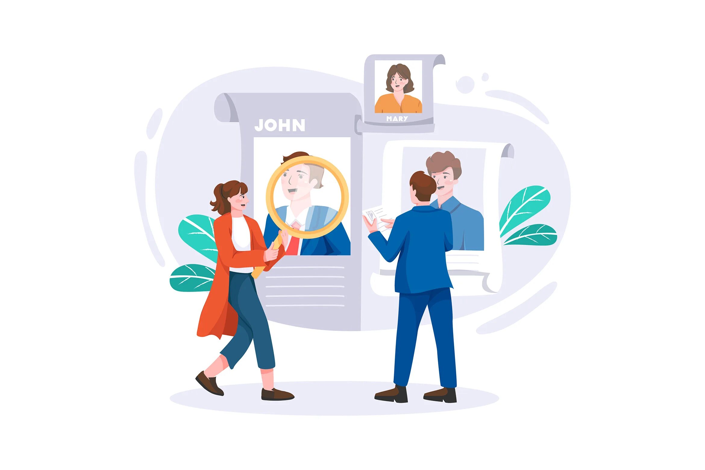 Картинка поиск работника M196_Business Office Illustrations :: Behance