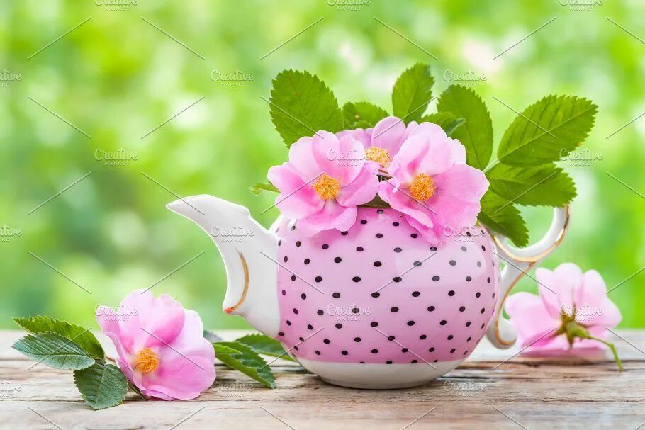 Картинка пожеланием доброго утра радость Delicate Pink Wild Rose Bouquet