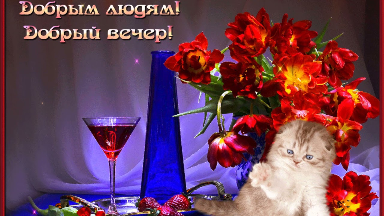 Картинка пожеланий доброго вечера и отличного Желаю доброго вечера! ОЧЕНЬ КРАСИВАЯ МУЗЫКАЛЬНАЯ ВИДЕО ОТКРЫТКА!ПОЖЕЛАНИЯ - YouT