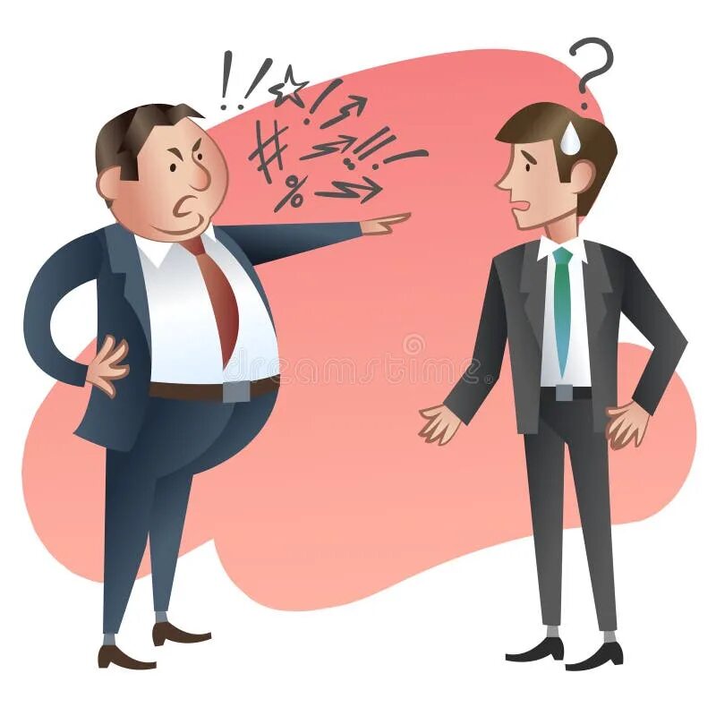 Картинка работодатель и работник Angry Boss with His Employee. Stock Vector - Illustration of business, boss: 569