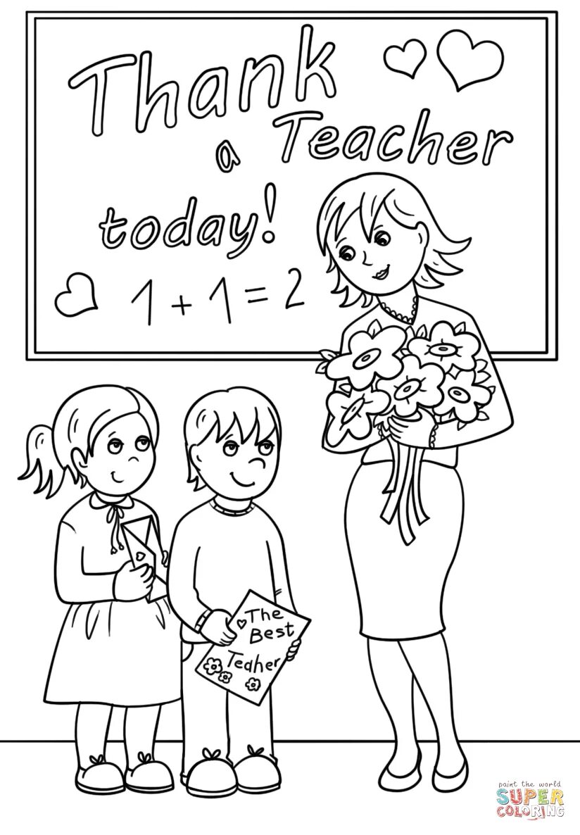 Картинка раскраска с днем учителя красивая Thank a Teacher Today in 2023 Teachers day drawing, Happy teachers day, Teacher 