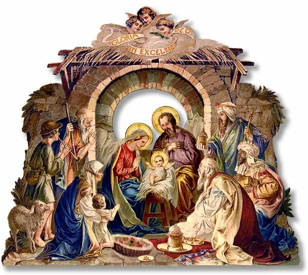 Картинка рождество христово скачать creche de noel - Page 7 Weihnachtskunst, Weihnachtskrippe, Weihnachtspostkarten