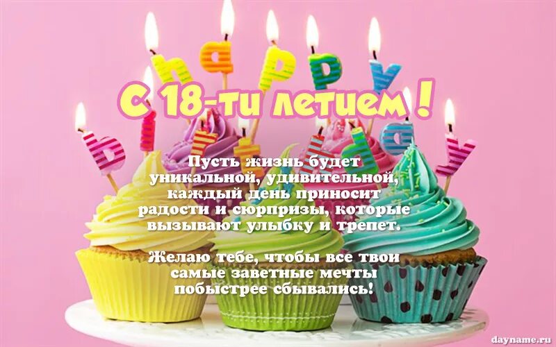 Картинка с днем рождения 15 лет девочке Картинки с Днем Рождения внучке 18 лет
