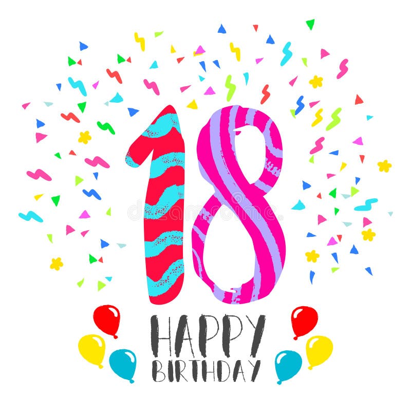 Картинка с днем рождения 18 French Birthday Card 18 Years Stock Vector - Illustration of flying, backdrop: 8