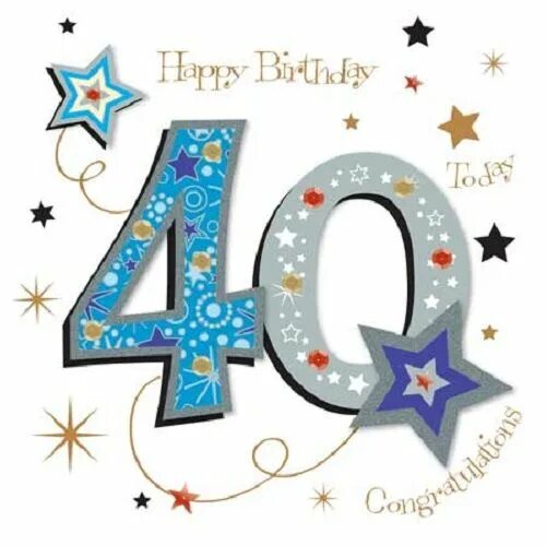Картинка с днем рождения 40 Happy 40th Birthday Greeting Card By Talking Pictures Cards Love Kates 40th birt