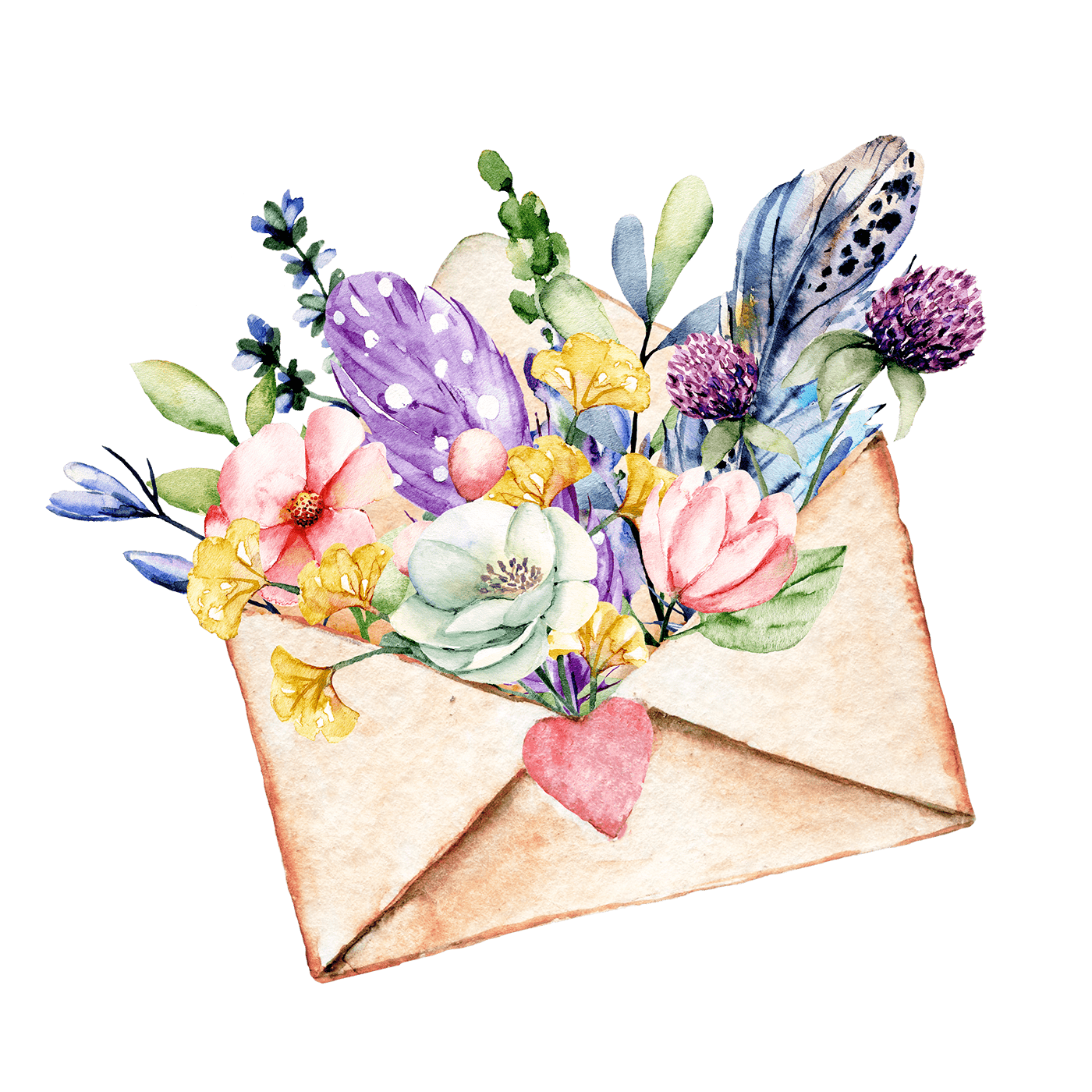 Картинка с днем рождения акварель женщине Watercolor painting, wildflowers clipart. :: Behance