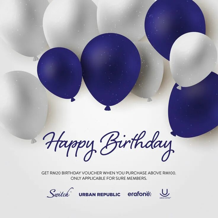 Картинка с днем рождения для мужчины стильная Birthday voucher for SURE members Happy birthday greetings, Happy birthday messa