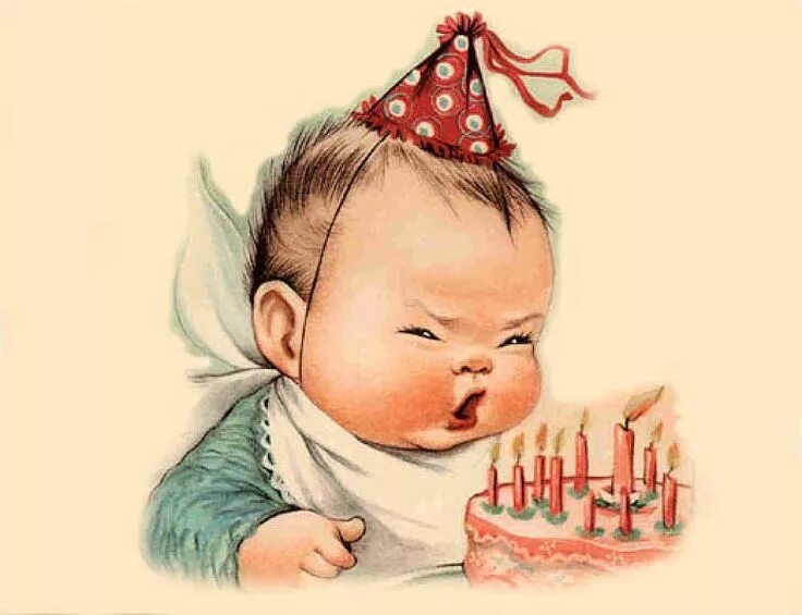 Картинка с днем рождения малыша с днем рождения Vintage birthday cards, Happy birthday vintage, Happy birthday i