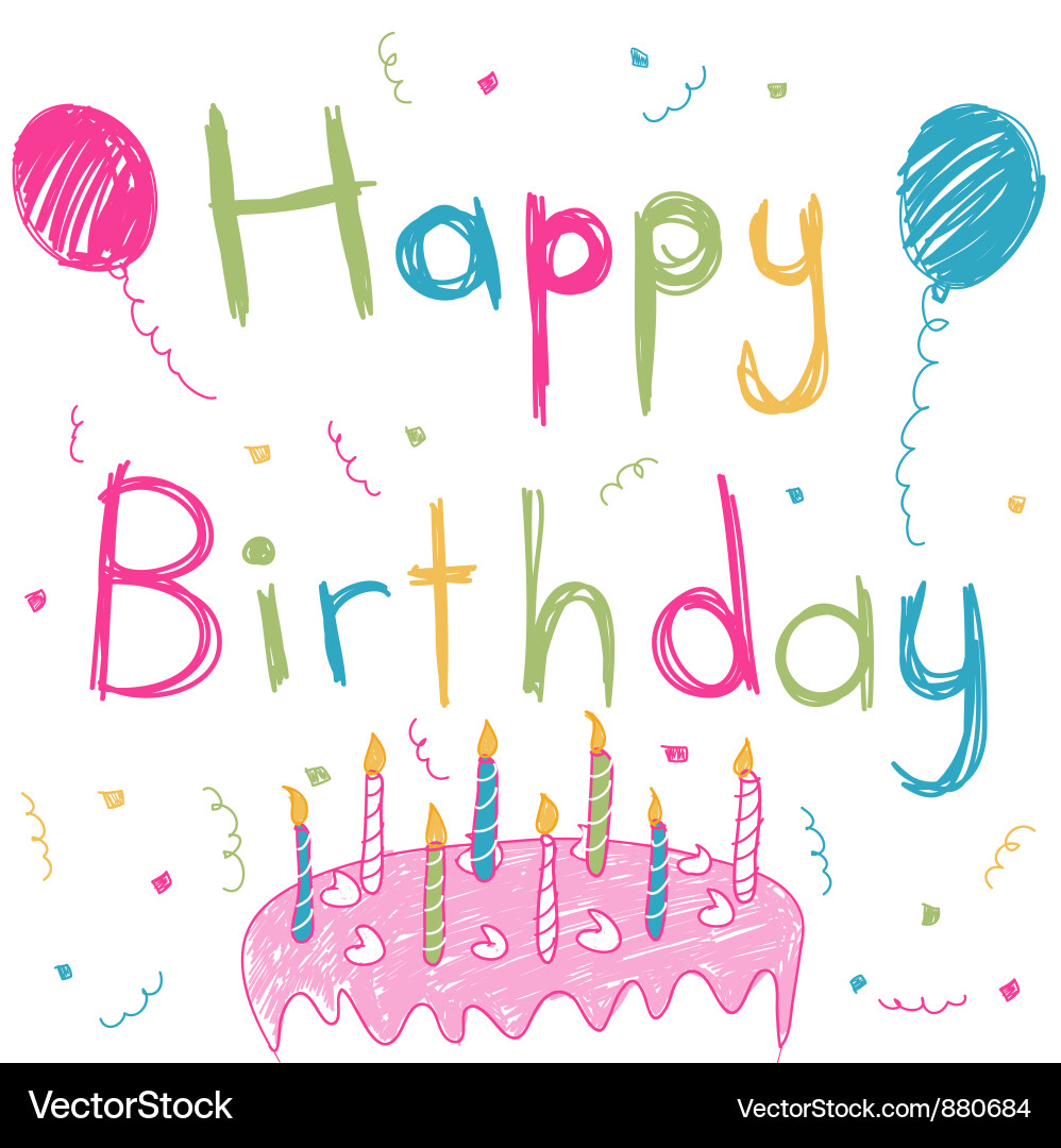 Картинка с днем рождения на английском Happy birthday card Royalty Free Vector Image - VectorStock
