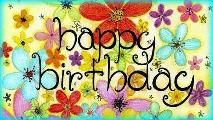 Картинка с днем рождения на английском Pin by Patricia Herran Michieli on Tarjetas de cumpleaños Happy birthday flower,