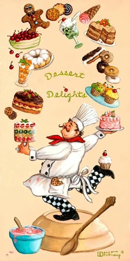 Картинка с днем рождения повару женщине Chefs TILE MURAL CREATIVE ARTS Kitchen art, Original paintings for sale, Decoupa