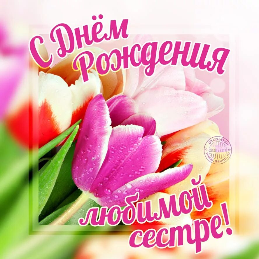 Картинка с днем рождения родная С днем рождения любимой сестре! - Скачайте на Davno.ru