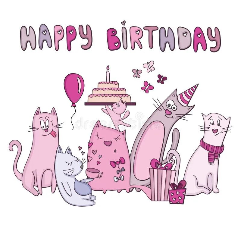 Картинка с днем рождения с котами прикольная Funny Cupcake Stock Illustrations - 17,310 Funny Cupcake Stock Illustrations, Ve