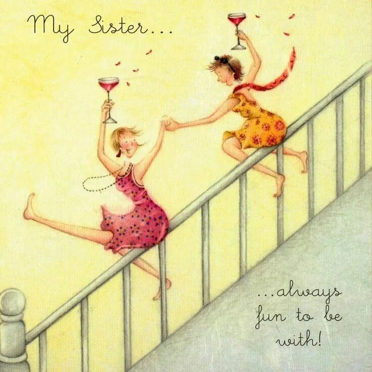 Картинка с днем рождения сестра прикольная Радикал-Фото: Картинка Sister birthday card, Sisters funny, Sister birthday quot