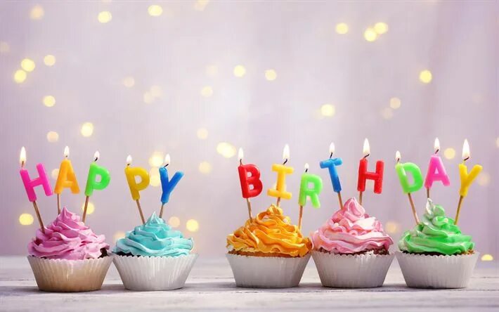 Картинка с днем рождения стиль Download wallpapers Happy Birthday, candles, cupcakes, cakes, cream, sweets, gre