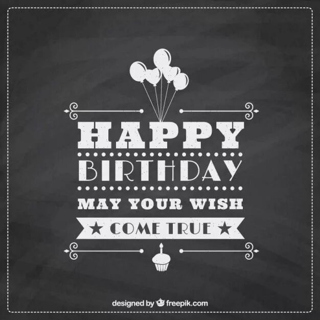 Картинка с днем рождения стиль Free Vector Retro birthday card in blackboard style Retro birthday, Happy birthd