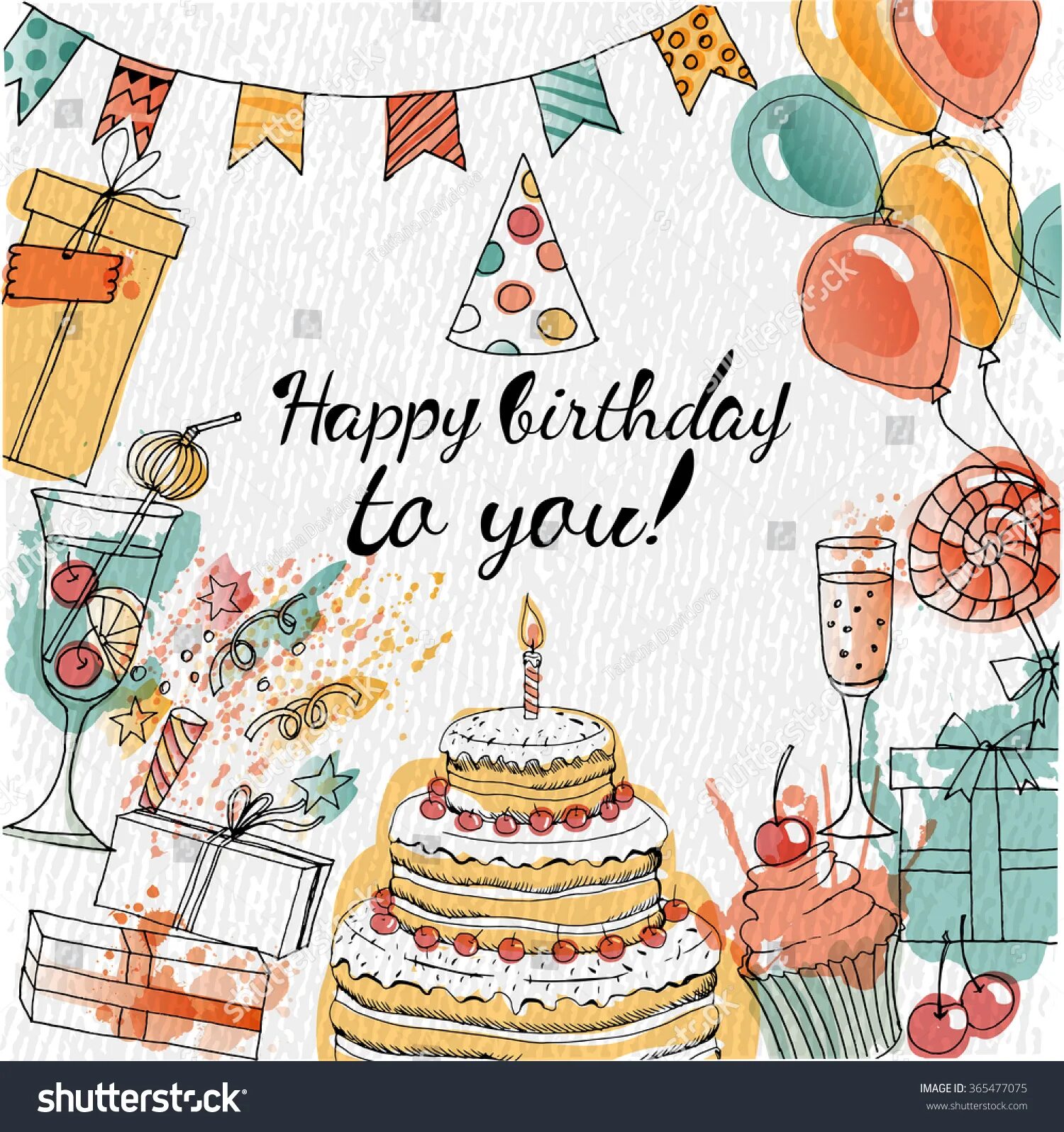 Картинка с днем рождения стиль 270 830 рез. по запросу "Watercolor birthday card" - изображения, стоковые фотог