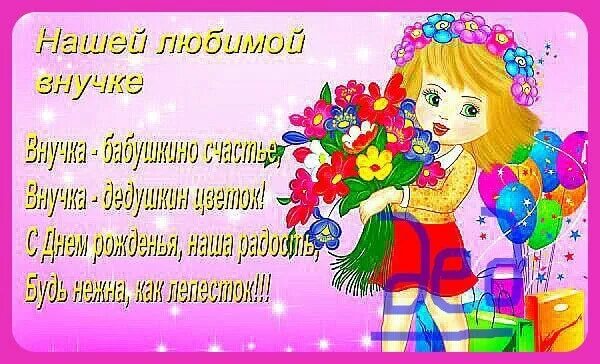 Картинка с днем рождения внучки лет С днем рождения внучки валерии: найдено 87 изображений