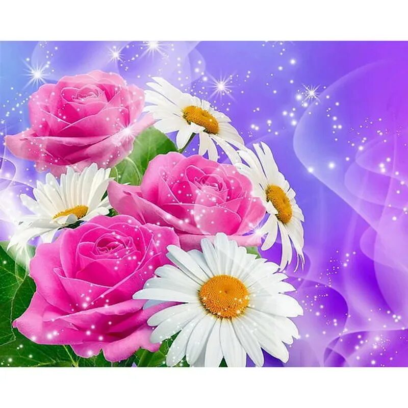 Картинка с днем рождения женщине переливающиеся Full Square/Round Diamond 5D DIY Diamond Painting beautiful flower Diamond Embro