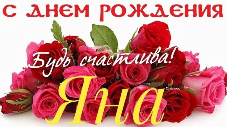 Картинка с днем рождения женщине яне с днем рождения яночка - Поиск в Google Birthday images, Birthday, Rose