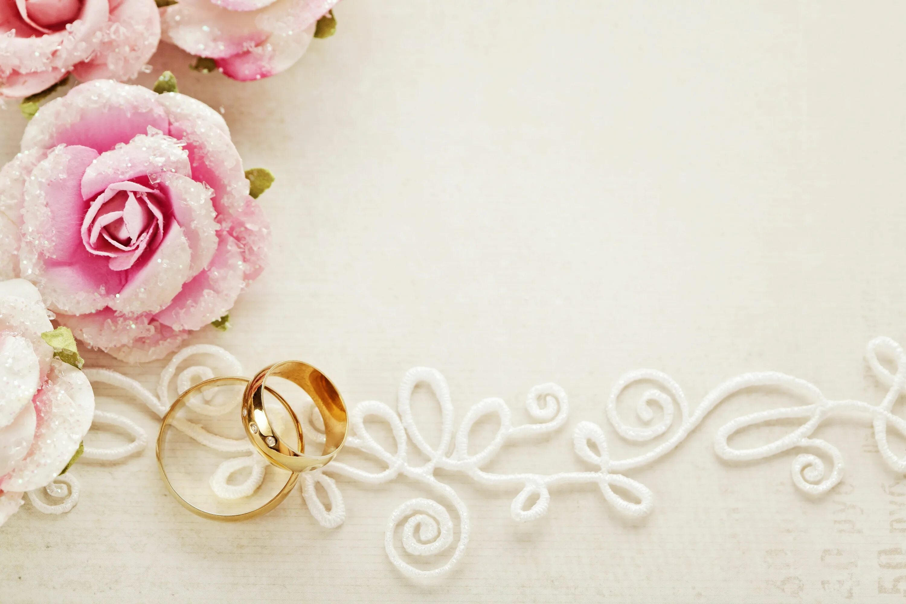 Картинка с днем свадьбы 38 HD wallpaper: gold-colored ring, flowers, holiday, roses, pigeons, lace, wedding