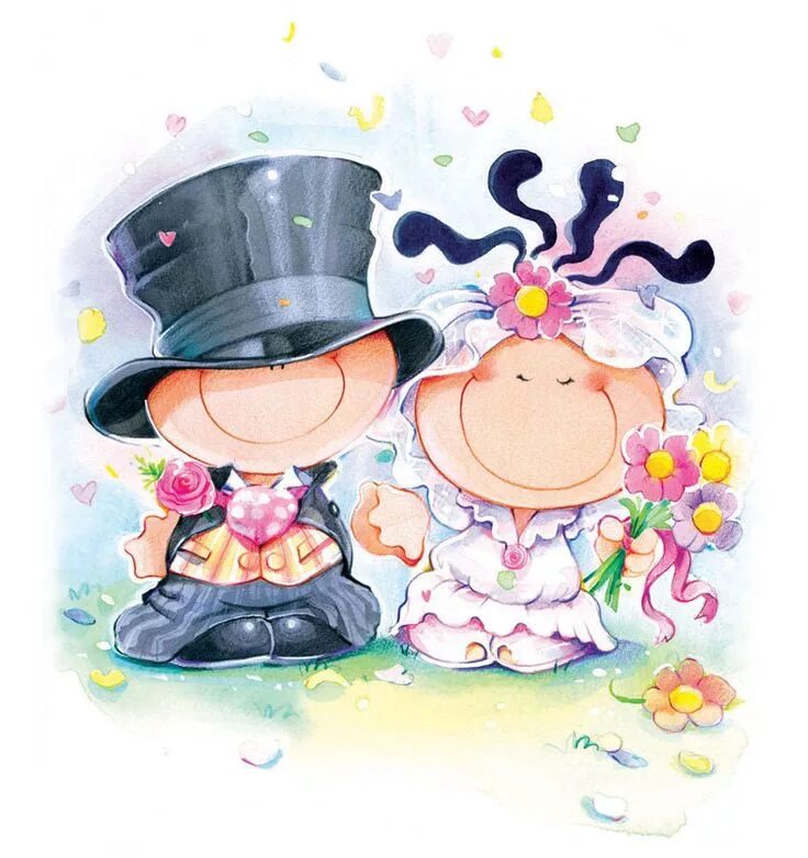 Картинка с днем свадьбы прикольные скачать бесплатно Pin em ❤ Wedding ❤ Desenho de noivos, Sobre casamento, Decupagem