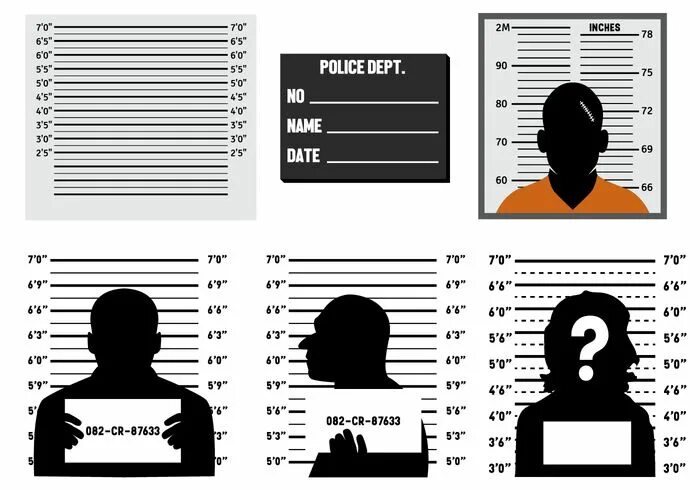 Картинка с днем учителя где задерживают преступников Free Mugshot Vector Mug shots, Yearbook themes, Detective party